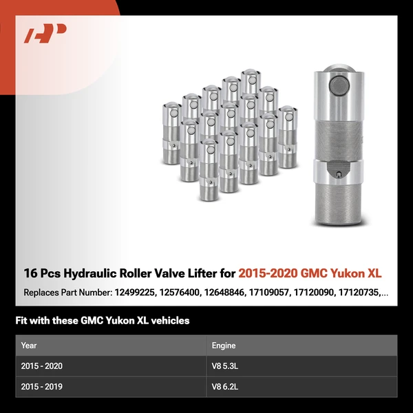 16 Pcs Hydraulic Roller Valve Lifter for 2015-2020 GMC Yukon XL