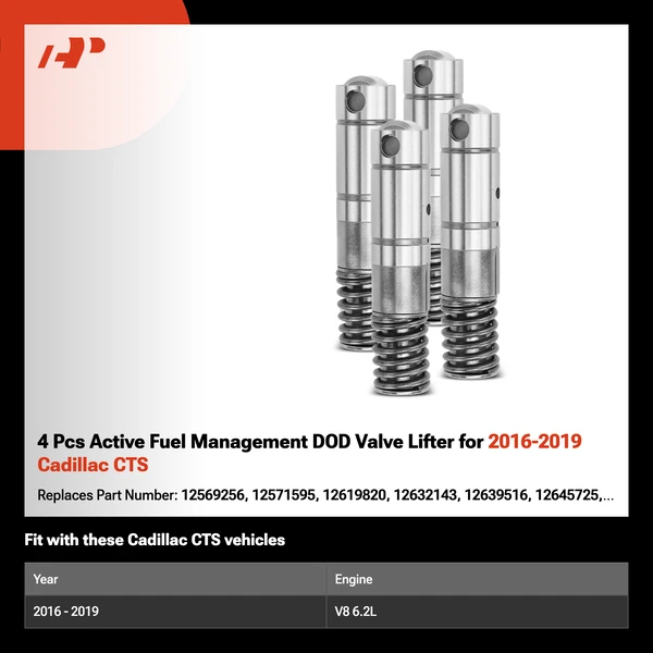 4 Pcs Active Fuel Management DOD Valve Lifter for 2016-2019 Cadillac CTS