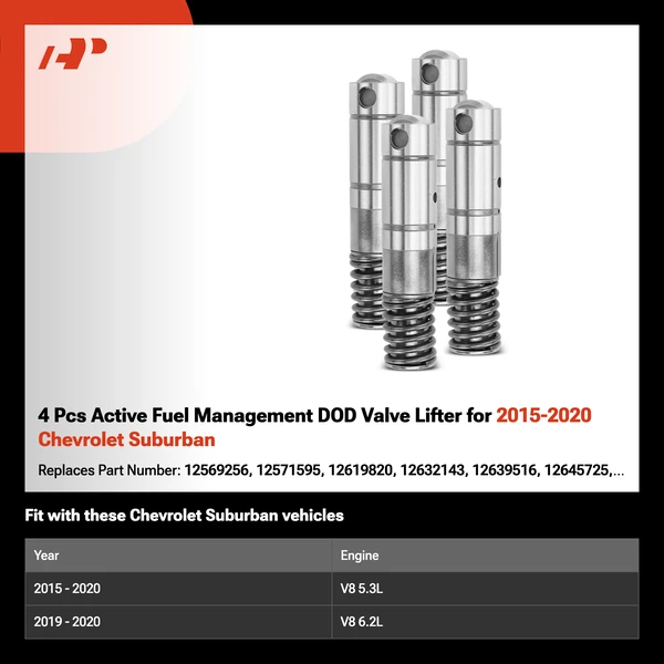4 Pcs Active Fuel Management DOD Valve Lifter for 2015-2020 Chevrolet Suburban