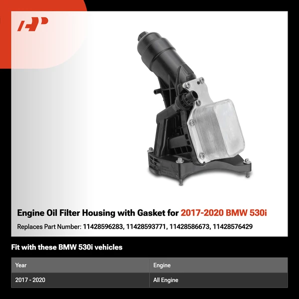 Engine Oil Filter Housing with Gasket for 2017-2020 BMW 530i