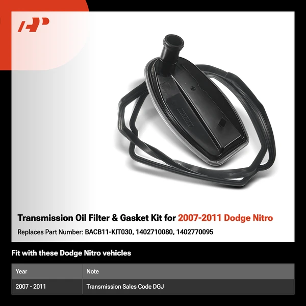 Transmission Oil Filter & Gasket Kit for 2007-2011 Dodge Nitro