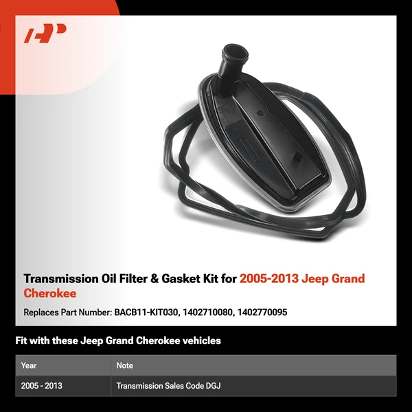 Transmission Oil Filter & Gasket Kit for 2005-2013 Jeep Grand Cherokee