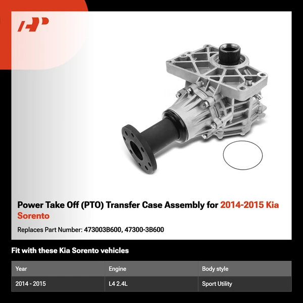 Power Take Off (PTO) Transfer Case Assembly for 2014-2015 Kia Sorento