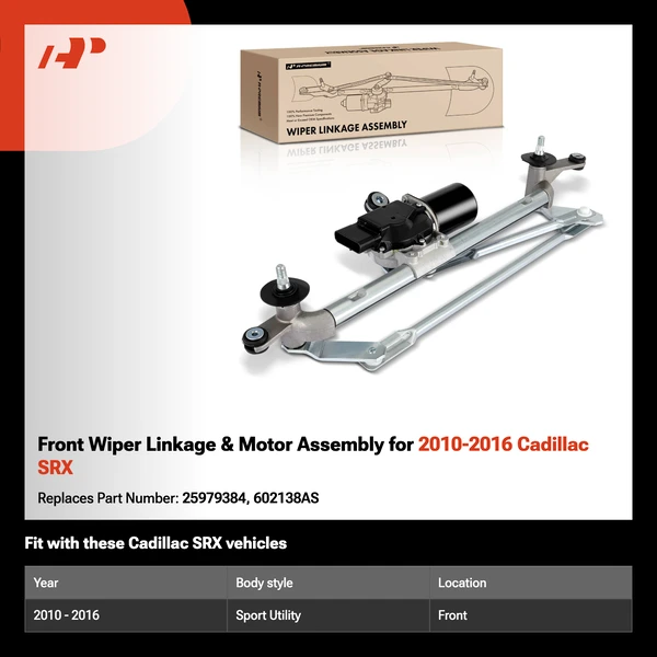 Front Wiper Linkage & Motor Assembly for 2010-2016 Cadillac SRX