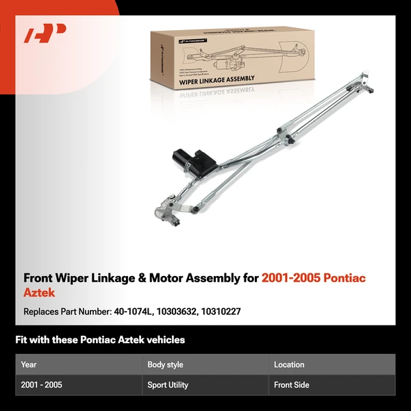 Front Wiper Linkage & Motor Assembly for 2001-2005 Pontiac Aztek