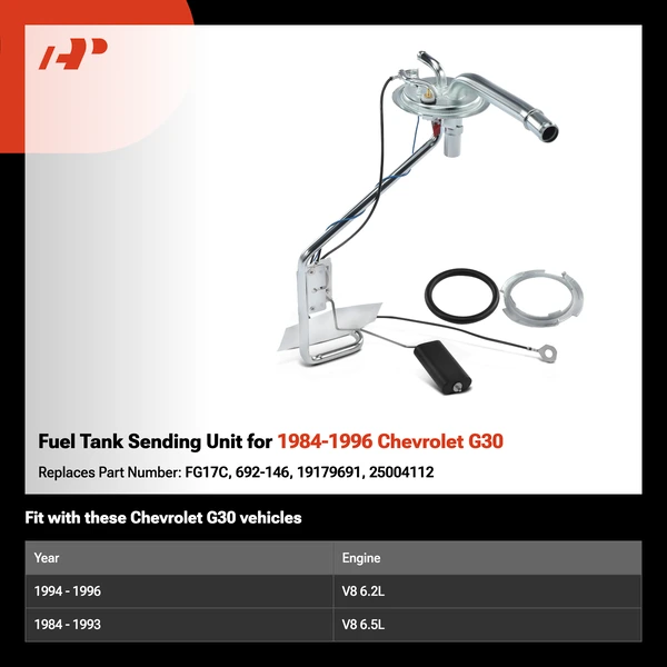 Fuel Tank Sending Unit for 1984-1996 Chevrolet G30