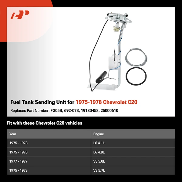 Fuel Tank Sending Unit for 1975-1978 Chevrolet C20