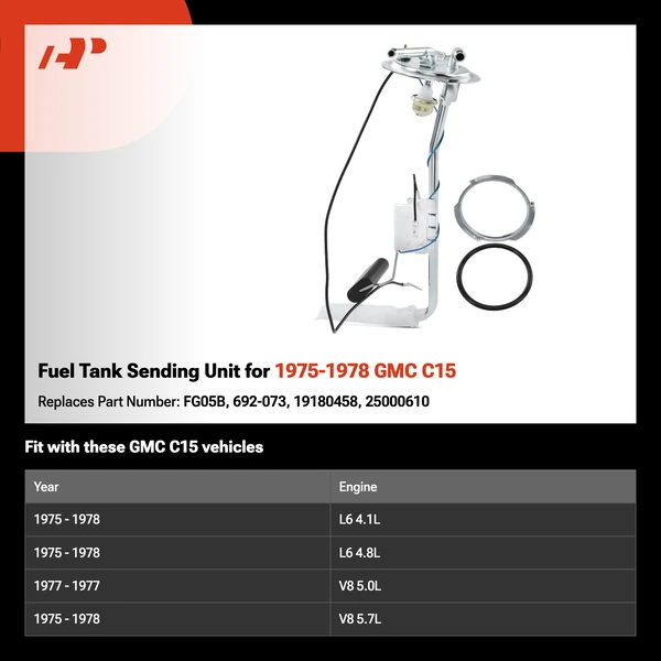 Fuel Tank Sending Unit for 1975-1978 GMC C15