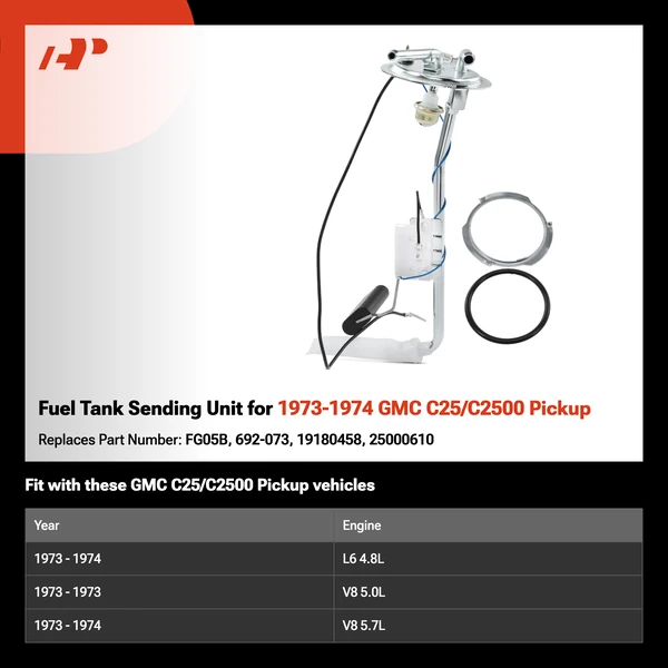 Fuel Tank Sending Unit for 1973-1974 GMC C25/C2500 Pickup