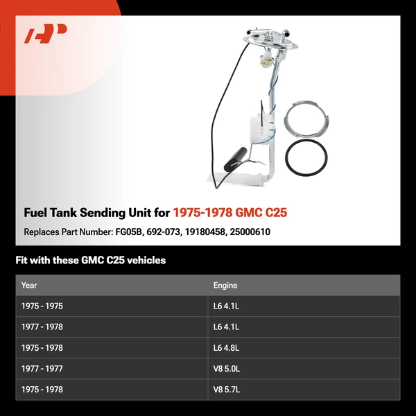 Fuel Tank Sending Unit for 1975-1978 GMC C25