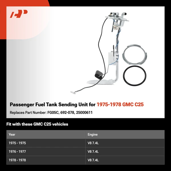 Passenger Fuel Tank Sending Unit for 1975-1978 GMC C25