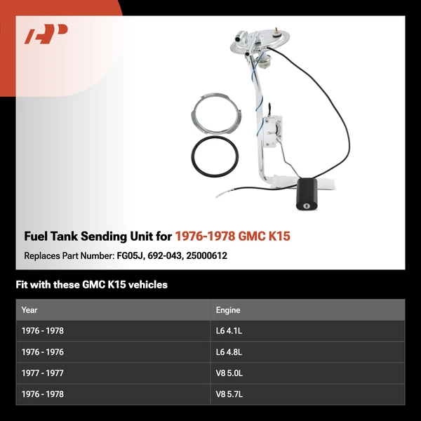 Fuel Tank Sending Unit for 1976-1978 GMC K15
