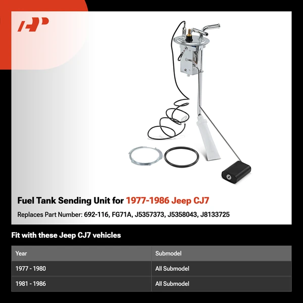 Fuel Tank Sending Unit for 1977-1986 Jeep CJ7