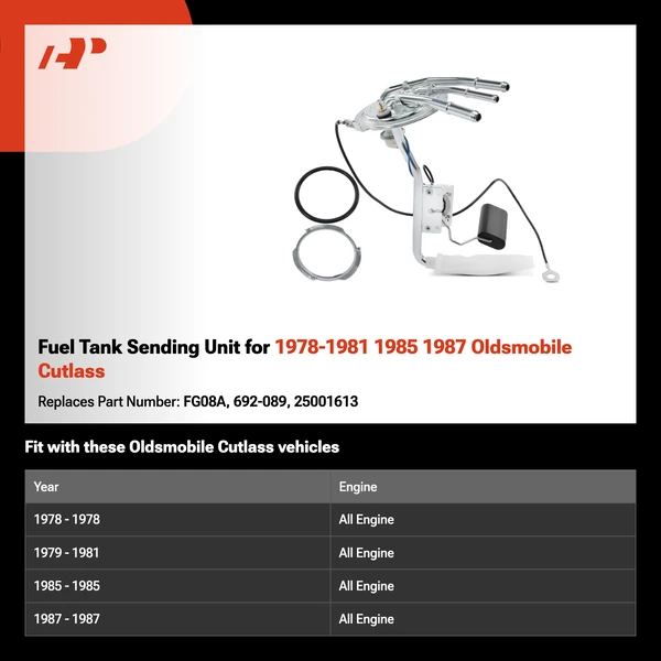 Fuel Tank Sending Unit for 1978-1981 1985 1987 Oldsmobile Cutlass