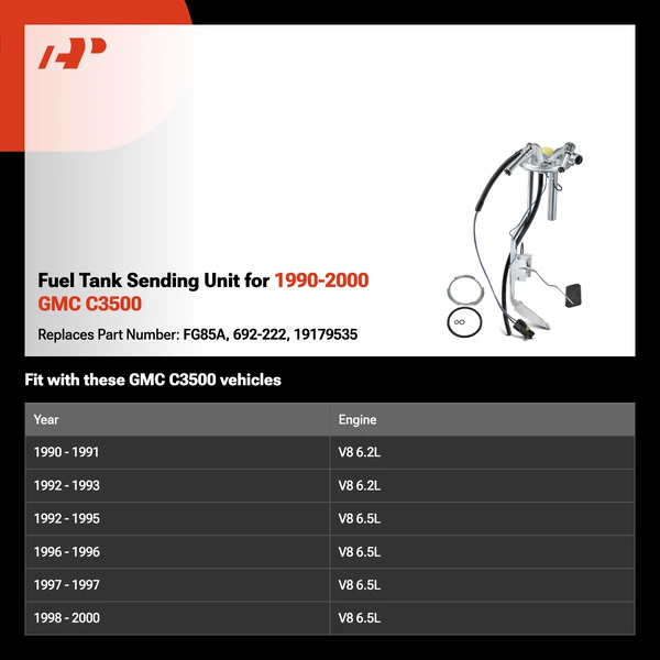 Fuel Tank Sending Unit for 1990-2000 GMC C3500