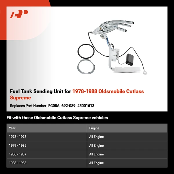 Fuel Tank Sending Unit for 1978-1988 Oldsmobile Cutlass Supreme
