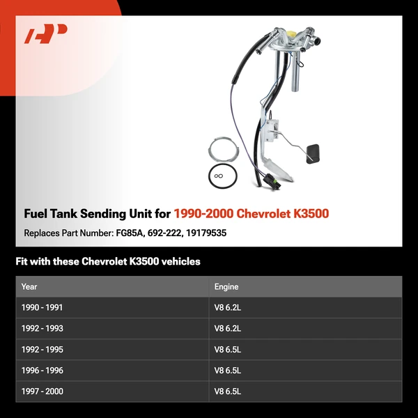 Fuel Tank Sending Unit for 1990-2000 Chevrolet K3500