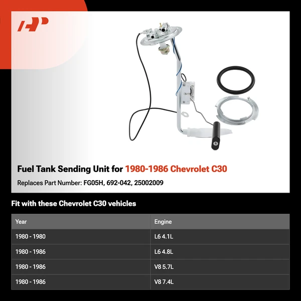 Fuel Tank Sending Unit for 1980-1986 Chevrolet C30