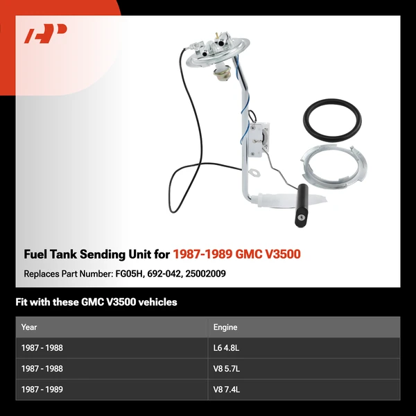 Fuel Tank Sending Unit for 1987-1989 GMC V3500