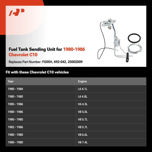 Fuel Tank Sending Unit for 1980-1986 Chevrolet C10