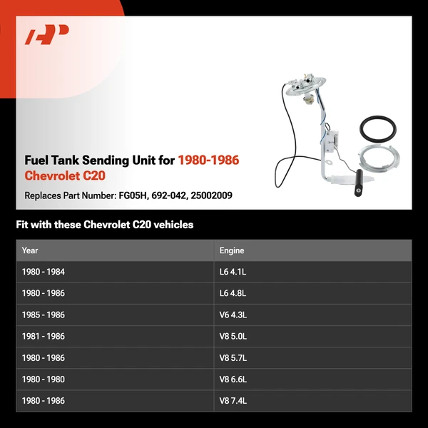 Fuel Tank Sending Unit for 1980-1986 Chevrolet C20