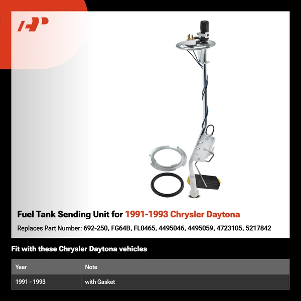 Fuel Tank Sending Unit for 1991-1993 Chrysler Daytona