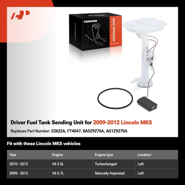 Driver Fuel Tank Sending Unit for 2009-2012 Lincoln MKS