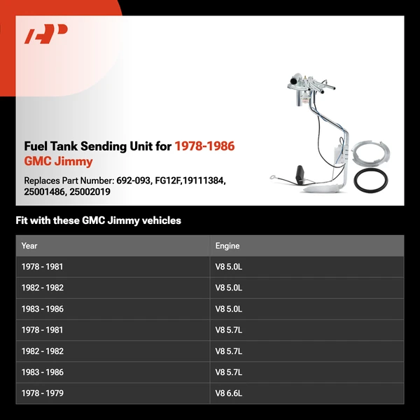 Fuel Tank Sending Unit for 1978-1986 GMC Jimmy