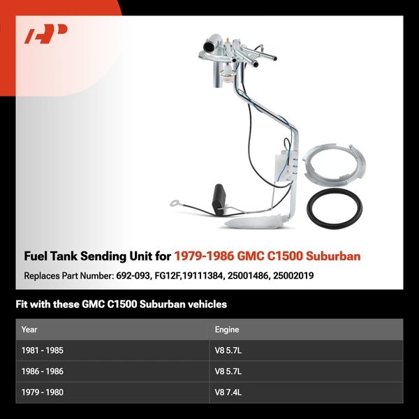 Fuel Tank Sending Unit for 1979-1986 GMC C1500 Suburban