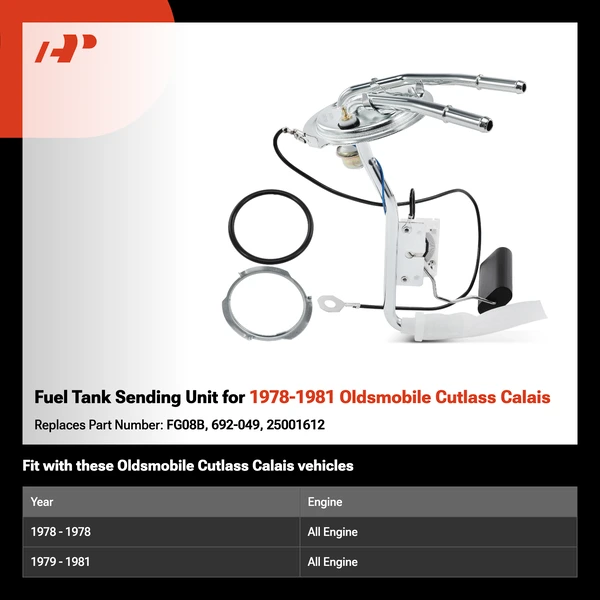 Fuel Tank Sending Unit for 1978-1981 Oldsmobile Cutlass Calais