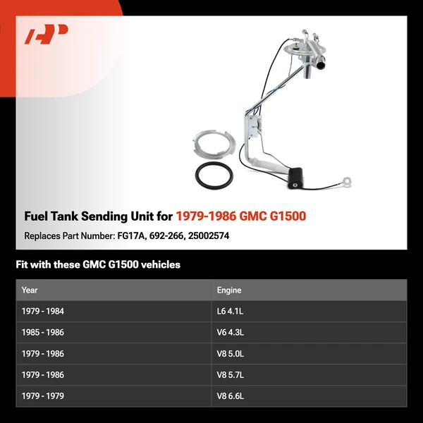 Fuel Tank Sending Unit for 1979-1986 GMC G1500