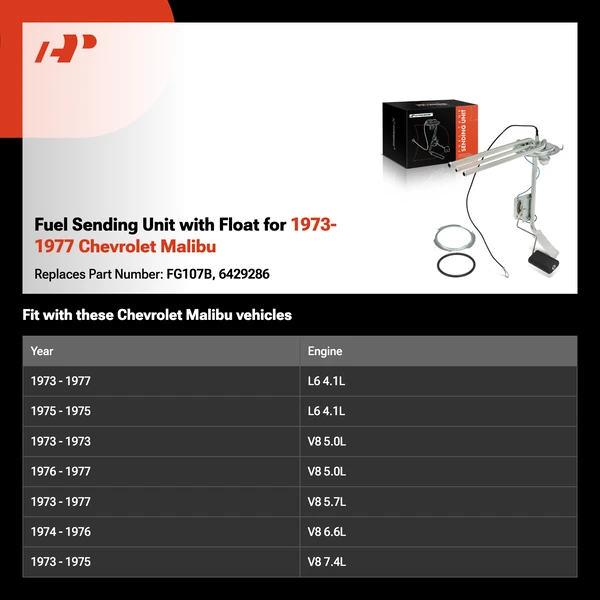 Fuel Sending Unit with Float for 1973-1977 Chevrolet Malibu