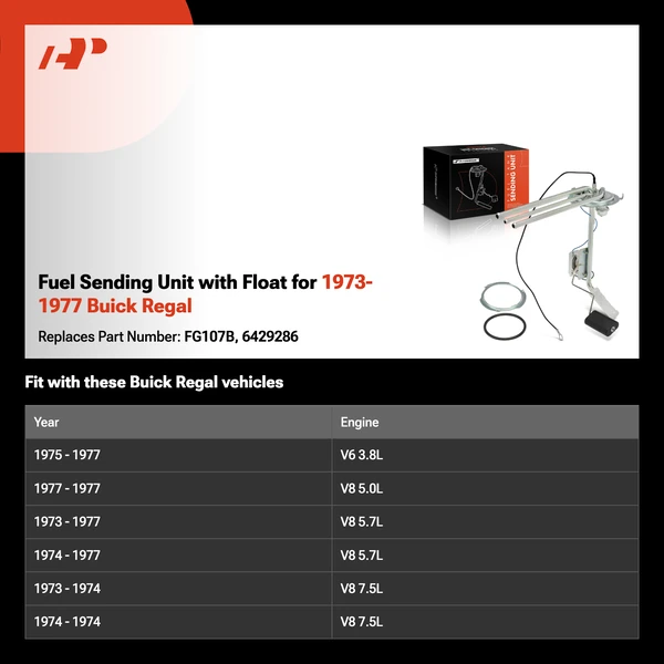Fuel Sending Unit with Float for 1973-1977 Buick Regal