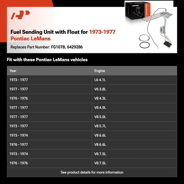 Fuel Sending Unit with Float for 1973-1977 Pontiac LeMans