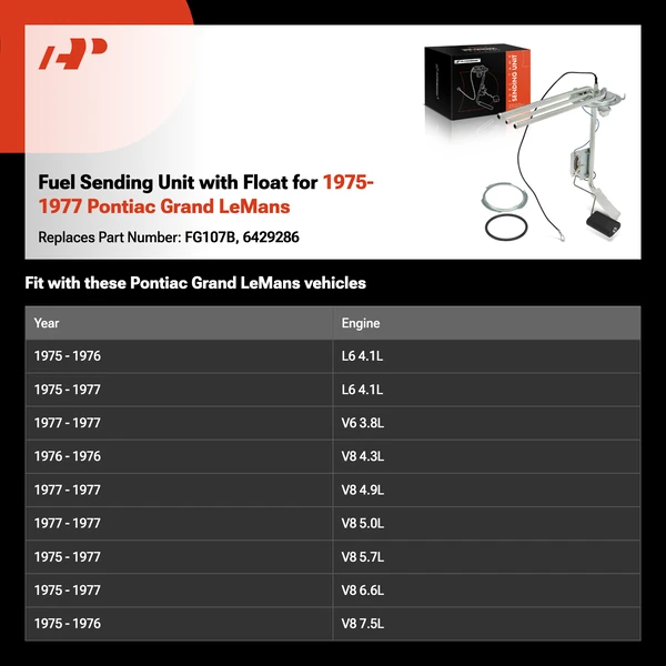 Fuel Sending Unit with Float for 1975-1977 Pontiac Grand LeMans