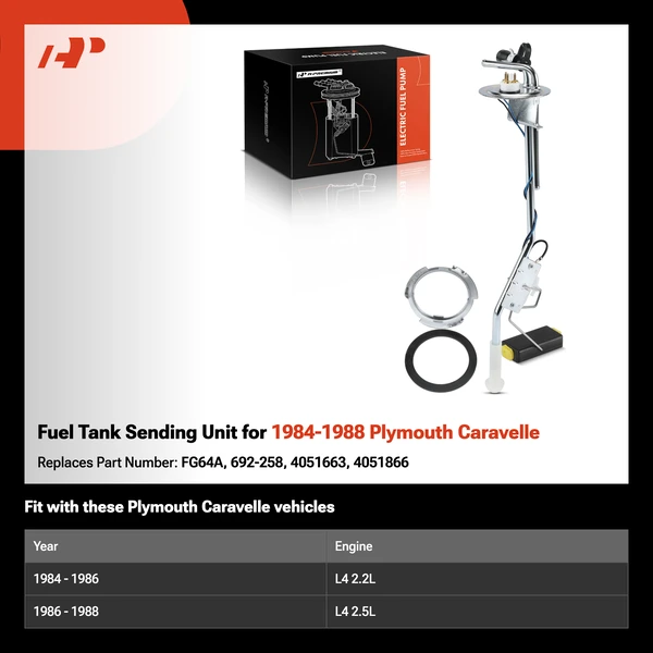 Fuel Tank Sending Unit for 1984-1988 Plymouth Caravelle