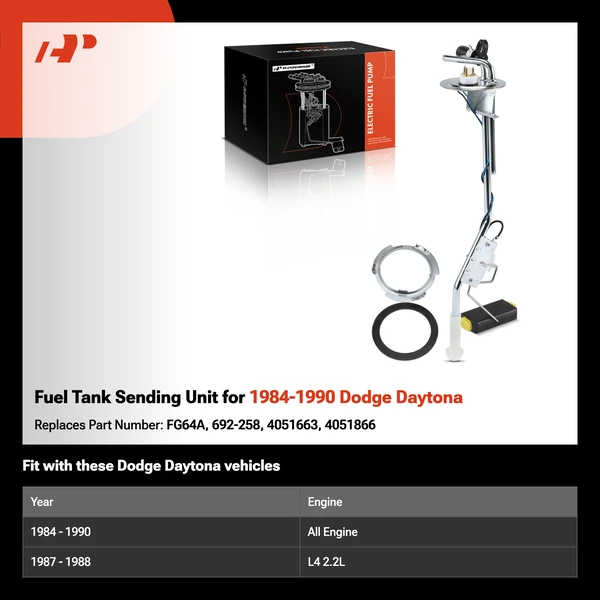 Fuel Tank Sending Unit for 1984-1990 Dodge Daytona