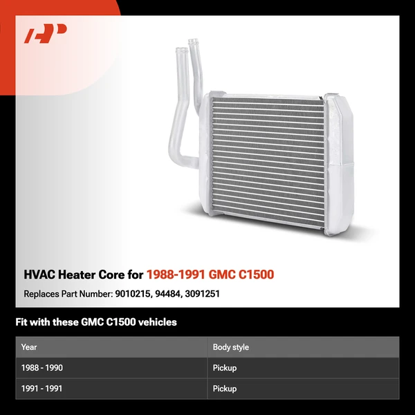 HVAC Heater Core for 1988-1991 GMC C1500