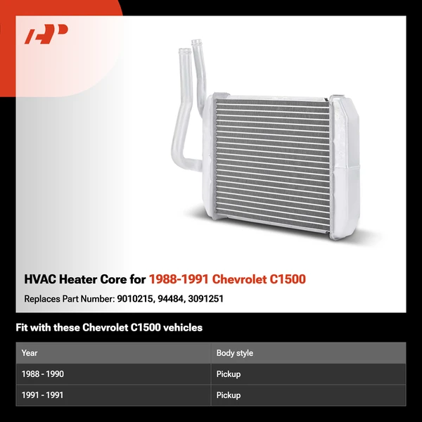 HVAC Heater Core for 1988-1991 Chevrolet C1500