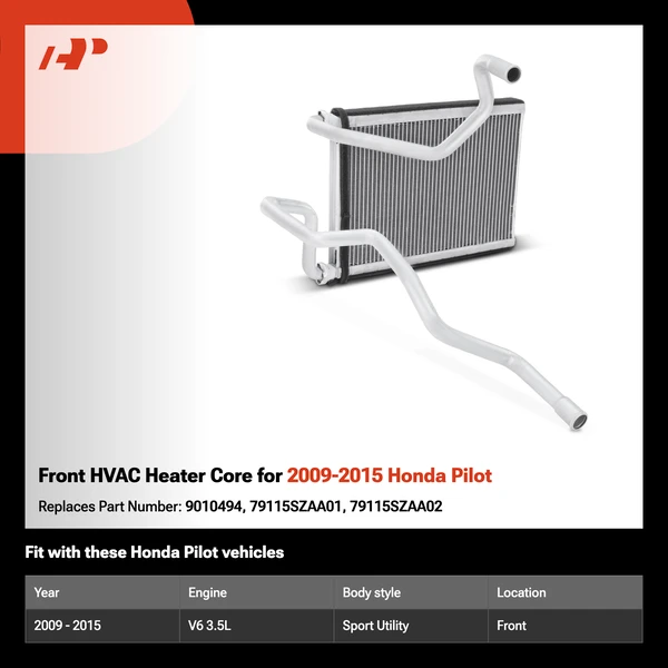 Front HVAC Heater Core for 2009-2015 Honda Pilot
