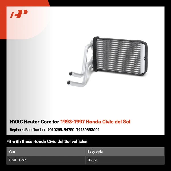 HVAC Heater Core for 1993-1997 Honda Civic del Sol