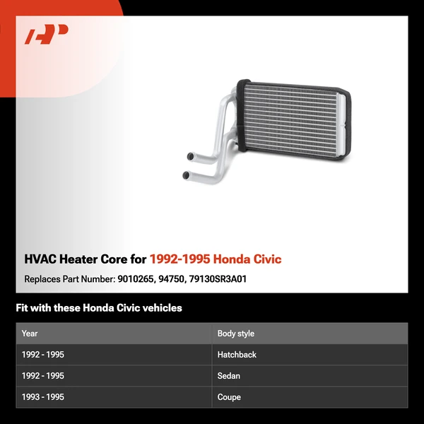 HVAC Heater Core for 1992-1995 Honda Civic