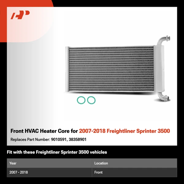 Front HVAC Heater Core for 2007-2018 Freightliner Sprinter 3500