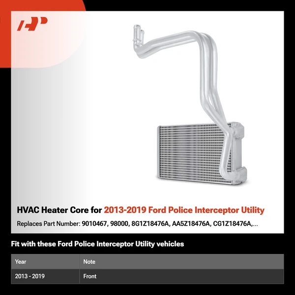 HVAC Heater Core for 2013-2019 Ford Police Interceptor Utility