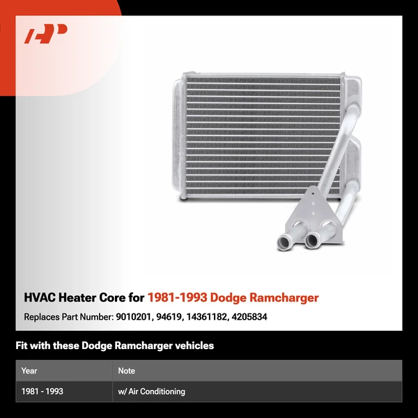HVAC Heater Core for 1981-1993 Dodge Ramcharger