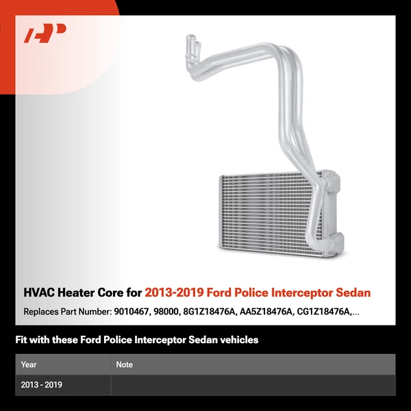 HVAC Heater Core for 2013-2019 Ford Police Interceptor Sedan