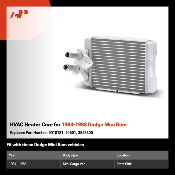 HVAC Heater Core for 1984-1988 Dodge Mini Ram