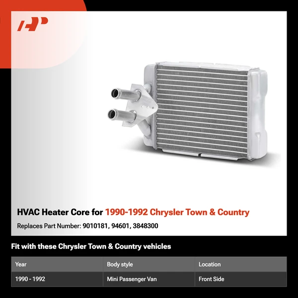 HVAC Heater Core for 1990-1992 Chrysler Town & Country