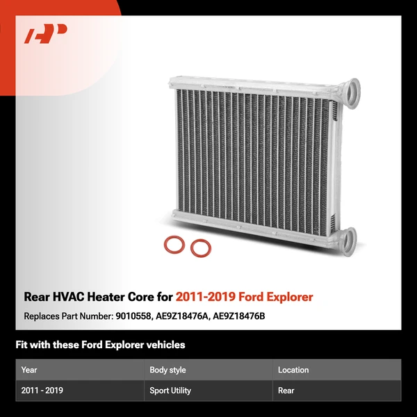 Rear HVAC Heater Core for 2011-2019 Ford Explorer