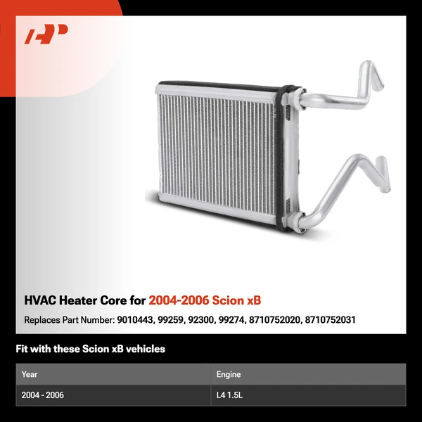 HVAC Heater Core for 2004-2006 Scion xB